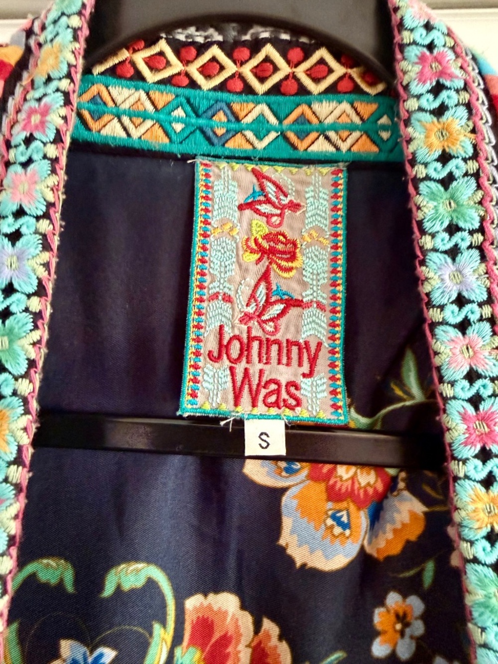 Johnny Was Velvet Kimono - Size Small, Multicolored - Picture 3 of 8